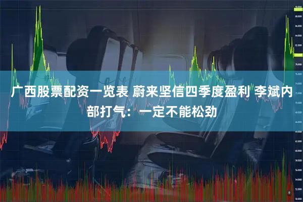 广西股票配资一览表 蔚来坚信四季度盈利 李斌内部打气：一定不能松劲