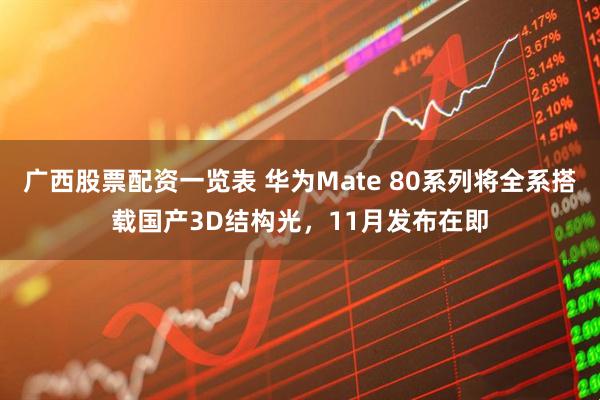 广西股票配资一览表 华为Mate 80系列将全系搭载国产3D结构光，11月发布在即