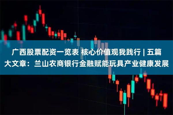 广西股票配资一览表 核心价值观我践行 | 五篇大文章：兰山农商银行金融赋能玩具产业健康发展